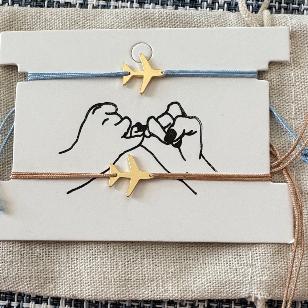 Gold Airplane Charm Bracelets